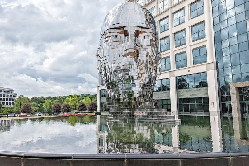 Drivers Keep Slamming the Brakes When This Giant Spinning Steel Head Appears in Charlotte