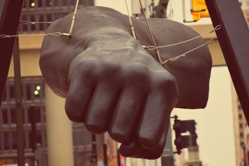 This Giant 24-Foot Fist in Downtown Detroit Honors Boxing Legend Joe Louis