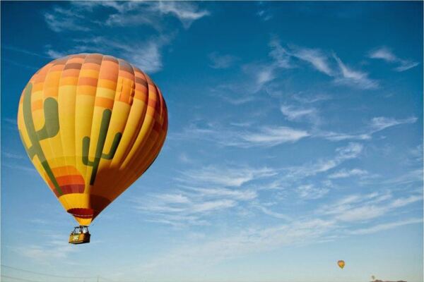 Climb Into a Real Hot Air Balloon Basket and Float Over Saguaros at Sunrise Near Phoenix