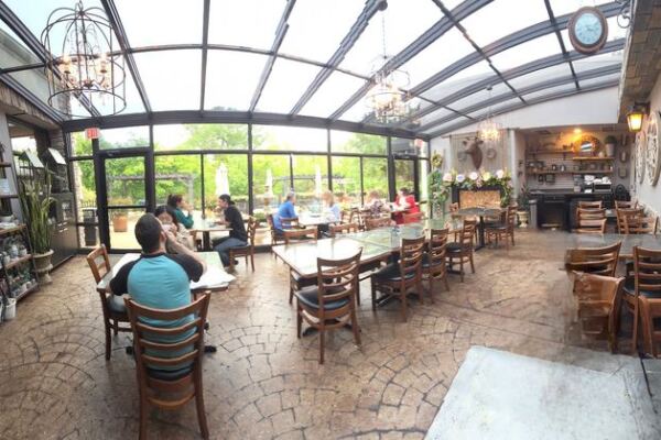 Inspirations Tea Room in Edmond, Oklahoma, Serves Lemon-Curd Scones Under a Glass Roof
