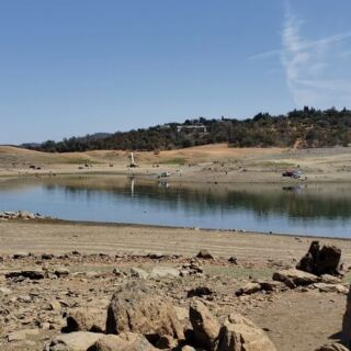 This California Reservoir Is Great for Boating and Swimming, but Low Water Exposes Huge Boulders Usually Hidden Below