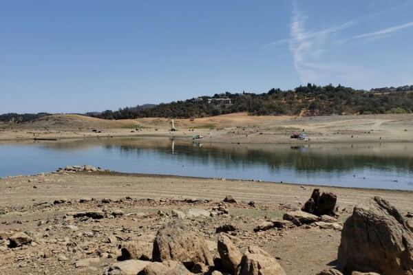 This California Reservoir Is Great for Boating and Swimming, but Low Water Exposes Huge Boulders Usually Hidden Below