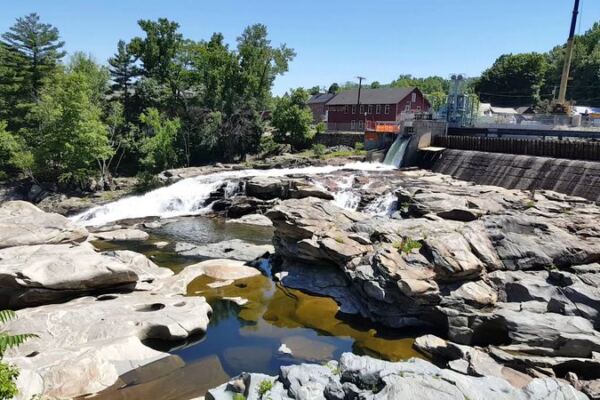 Glacial Potholes Swirl Below the Riverbank in Shelburne Falls, Massachusetts, a Free Geologic Oddity Framed by Fall Color