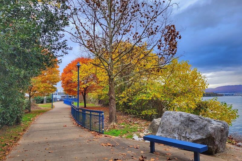 This Paved Tennessee Riverfront Path Packs a Whole Day of River Views and Waterfront Art