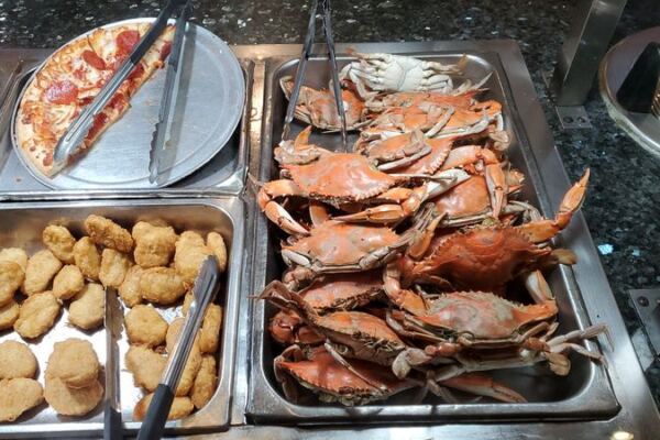 Crab Legs, Blue Crabs, and Sushi Fill This All-You-Can-Eat Seafood Buffet in College Park, Maryland