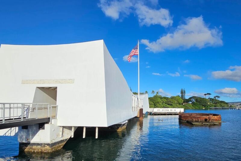 This Hawaii Memorial Stands Above A Battleship That Sank In 1941