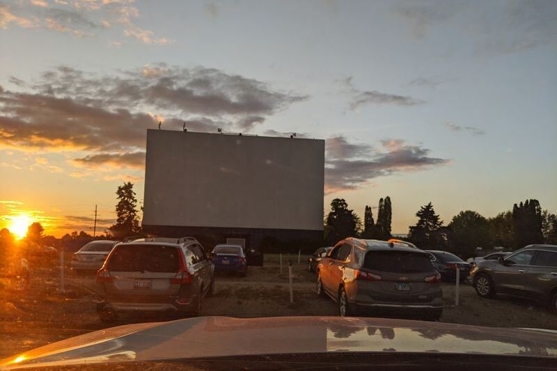Cars Still Line Up At Dusk Under The Giant Screen Of This Northern Illinois Drive-In